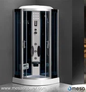 Corner Square Shower Unit med sortmalet glas