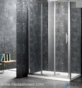 Rektangulært hjørne rammeløs hængsel brusekabine med billig pris