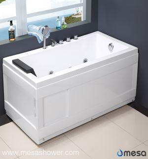 Akryl rektangulære Hydro Jets Massage Soaking Hot Tub